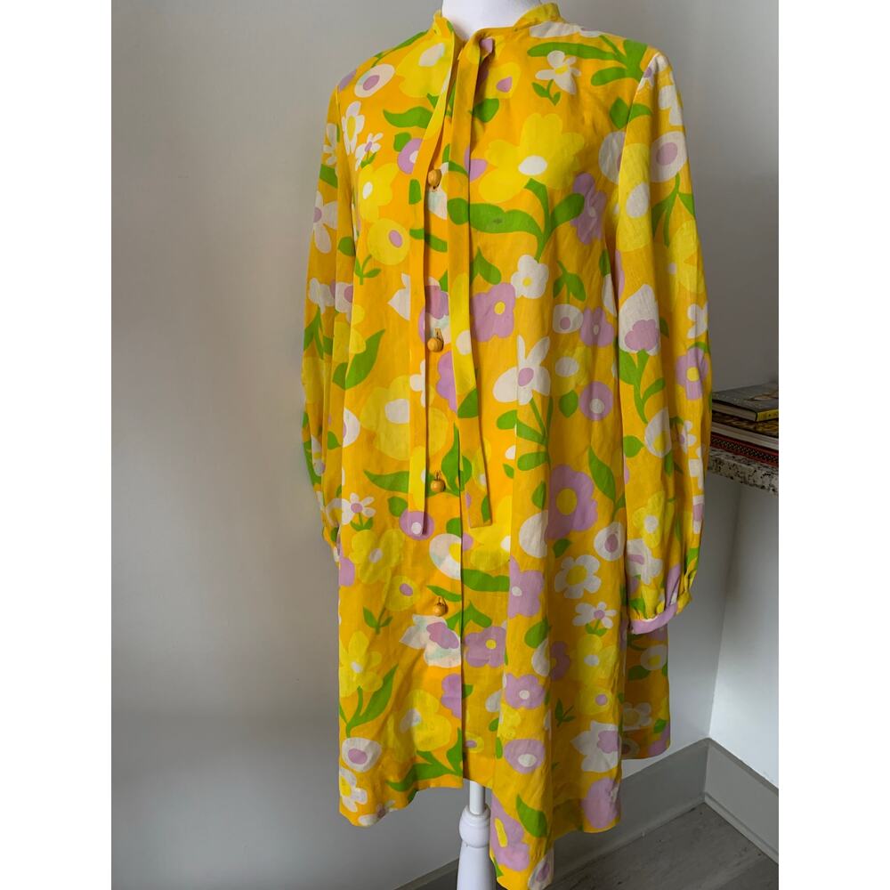 Vintage 60s/70s Homemade Floral Dress Size XS/S - Picture 2 of 5